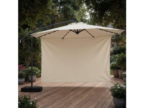 Luxe LED Zweefparasol 300x300 cm - 360° Draaibaar met Zwengel