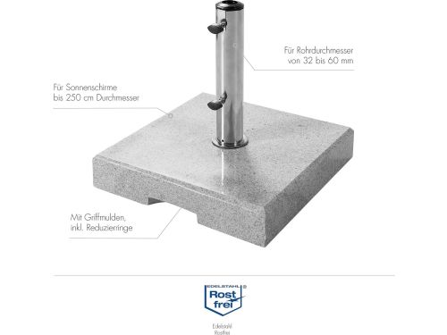 Luxe Massief Granieten Parasolvoet 40 kg - Gepolijst Natuursteen met