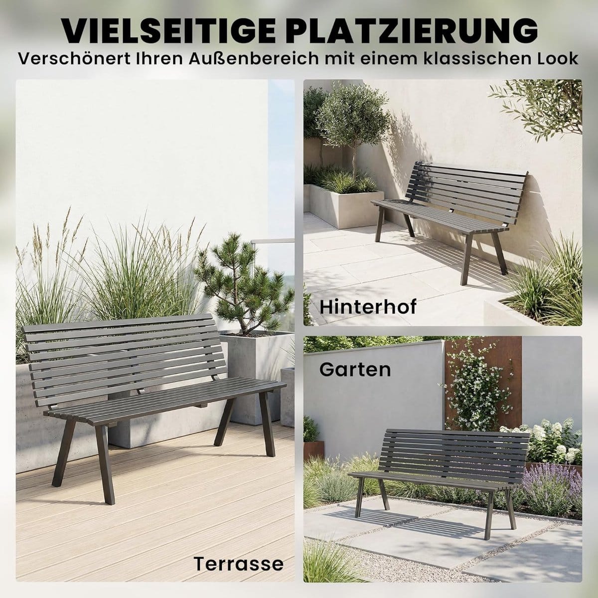 luxe modern gardenia 3 zits tuinbank robuust metaal 154