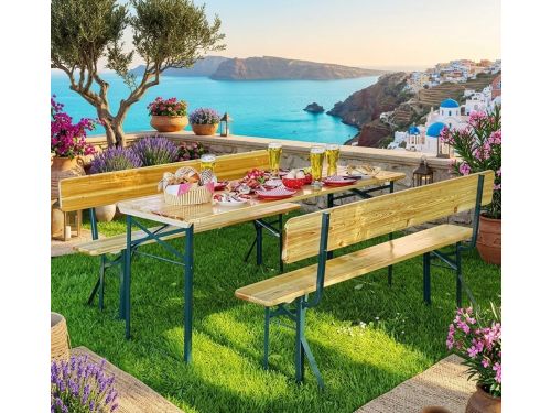 Luxe Opvouwbare Bier- en Tuinset 170 cm met Rugleuning