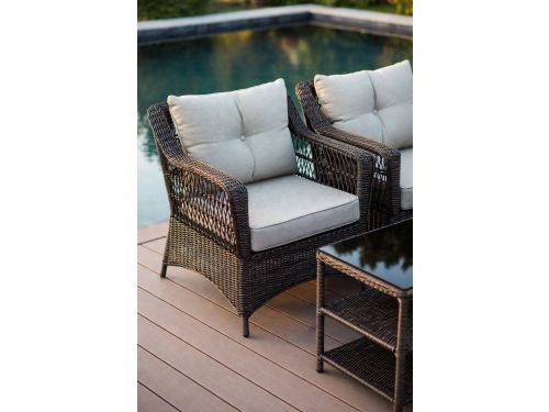 Luxe Polyrattan Bistroset 3-Delig met 2 Fauteuils, Koffietafel met Opbergruimte