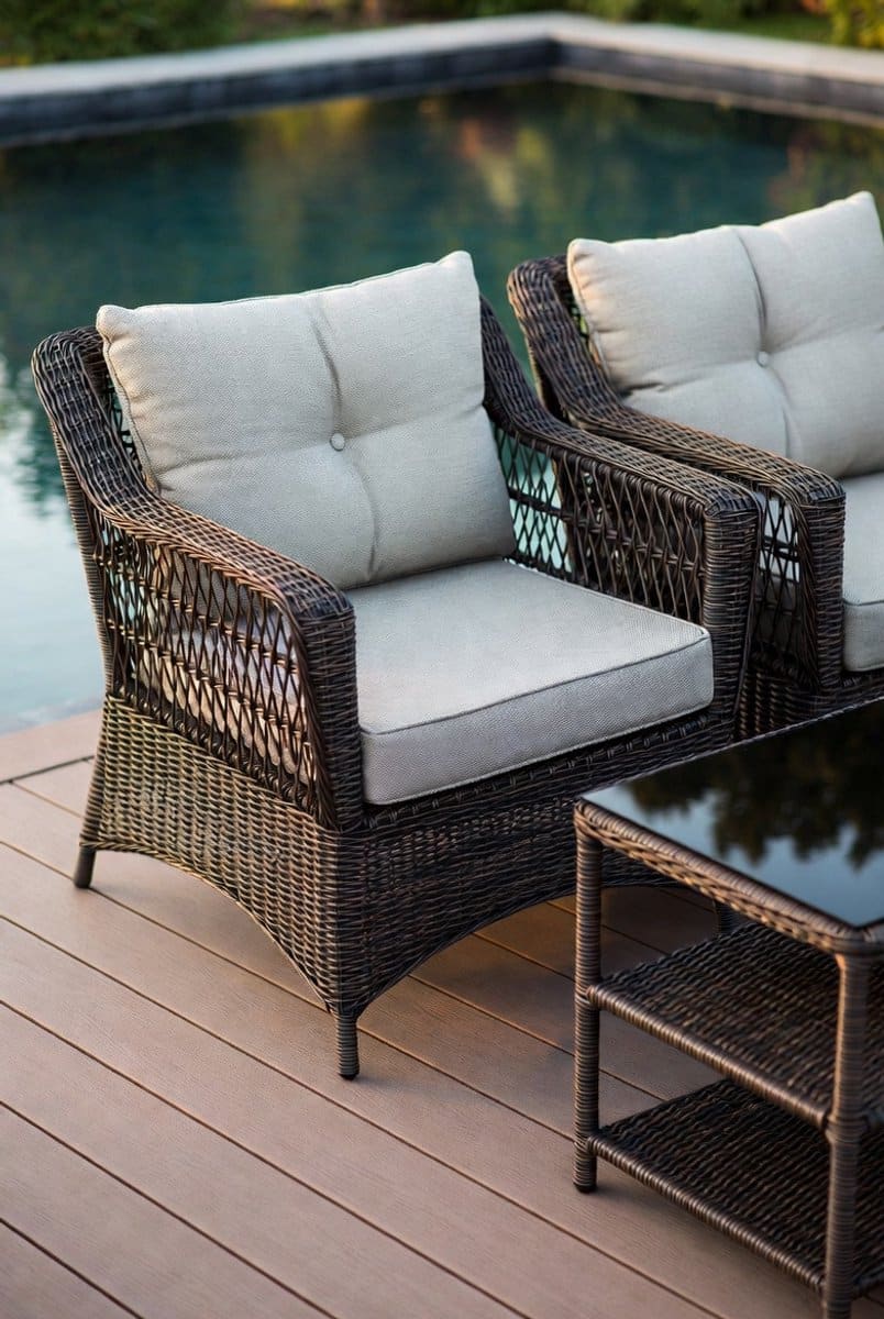 luxe polyrattan bistroset 3 delig met 2 fauteuils, koffietafel met opbergruimte