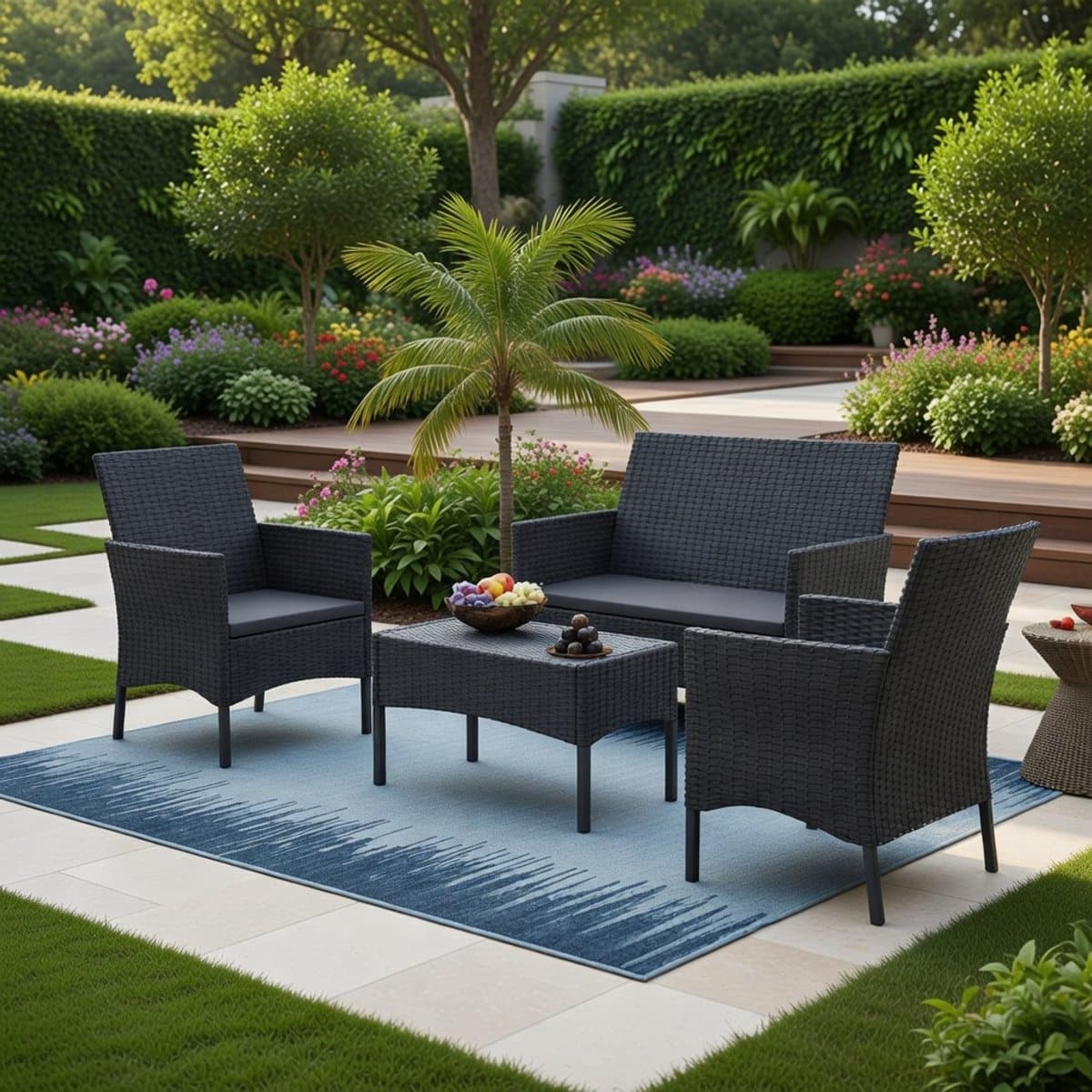 luxe polyrattan tuinmeubelset voor 4 personen weerbestendige outdoor lounge