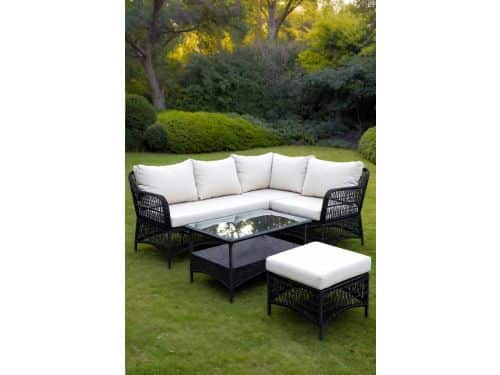 Luxe Polyrotan Hoek Loungeset voor 5 Personen met Tafel &