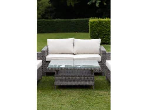 Luxe Polyrotan Tuinmeubelset 4-Persoons met Bank, 2 Stoelen