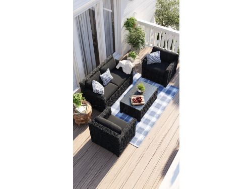 Luxe Rattan Loungeset 4 Personen - 4-delige Tuinmeubel Set met