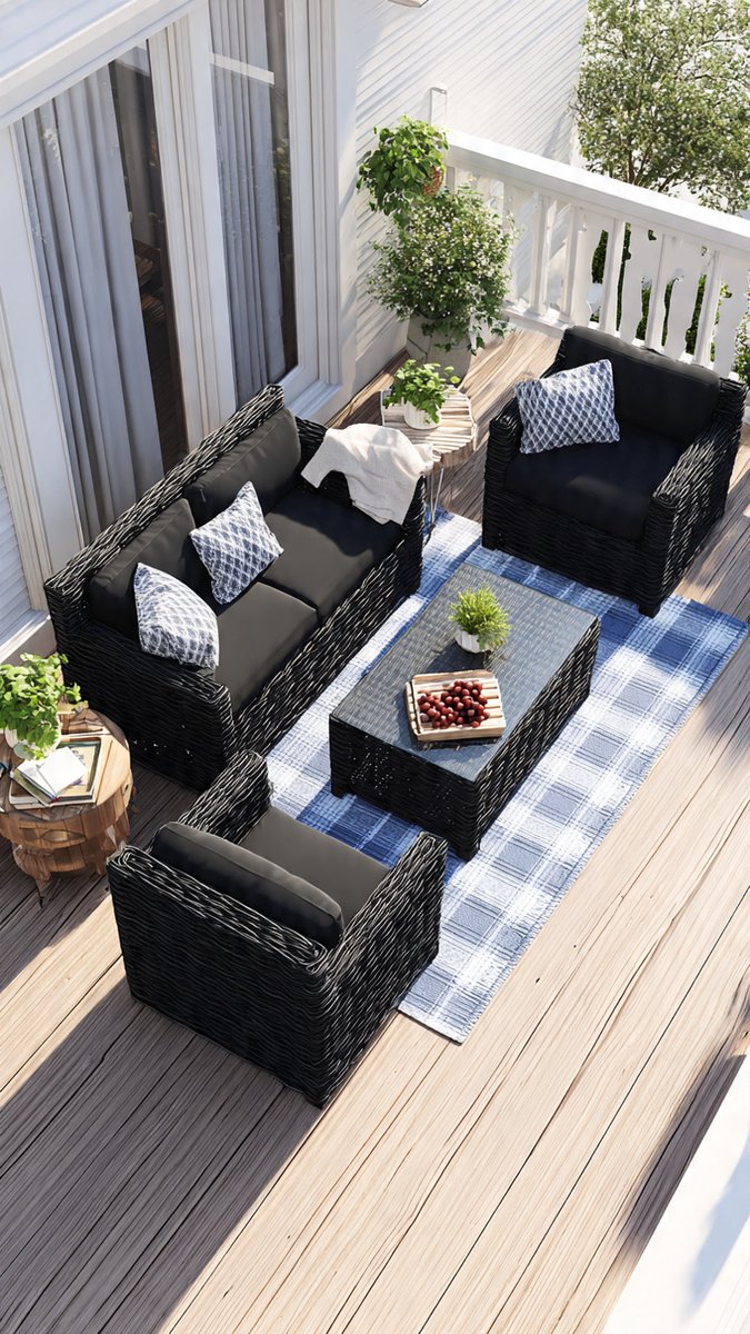 luxe rattan loungeset 4 personen 4 delige tuinmeubel set met