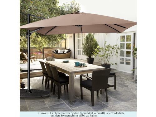 Luxe Rechthoekige Zweefparasol 300x300 cm - Kantelbaar en 360° Draaibaar