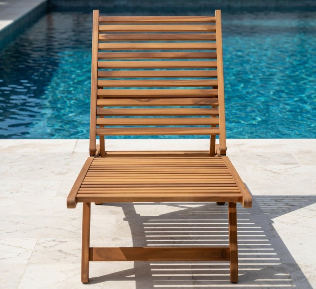 luxe teakhouten ligbed opvouwbare & verstelbare tuinligstoel weerbestendig