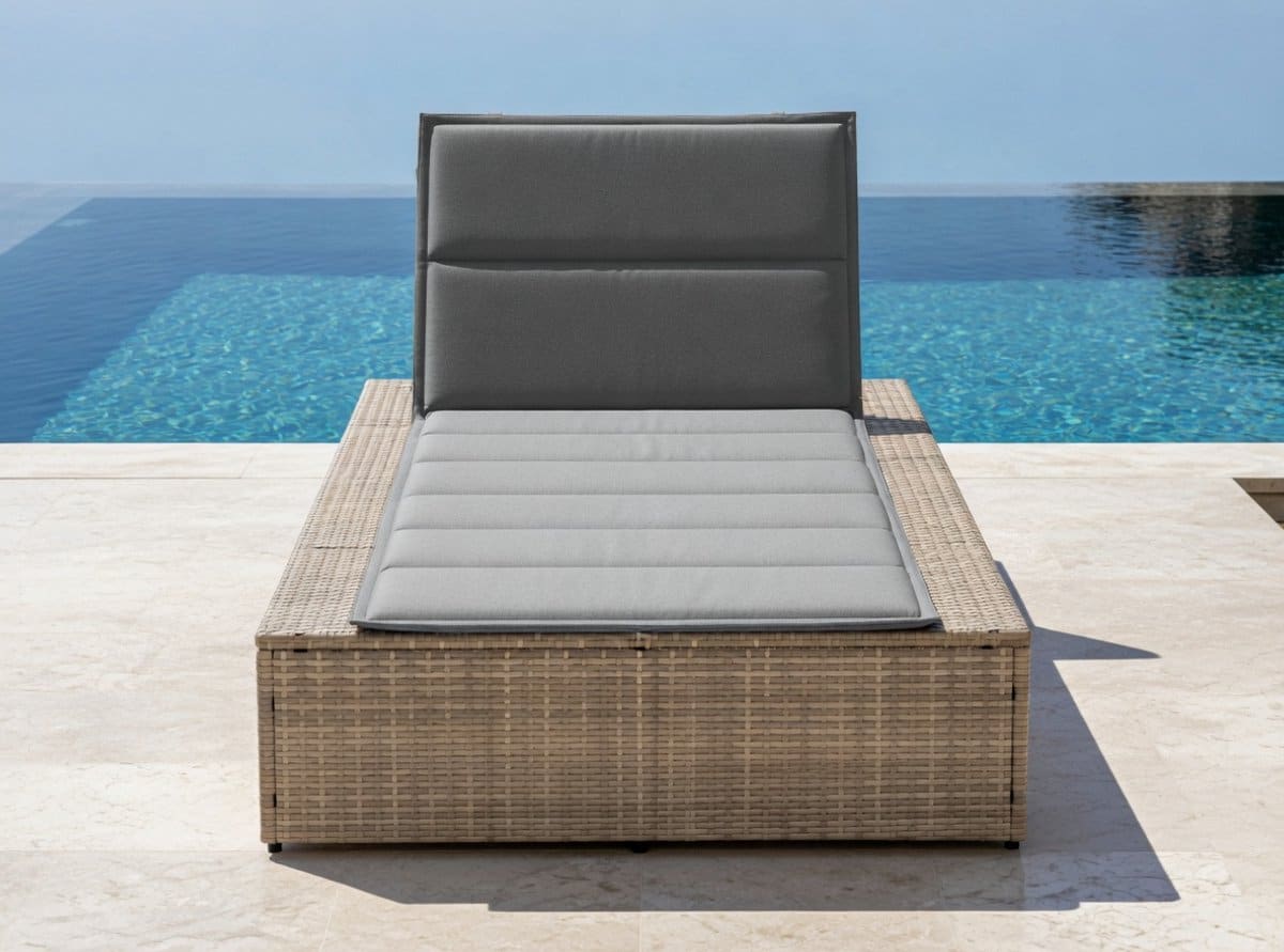 luxe tuinligstoel met verstelbare rugleuning en dikke kussens