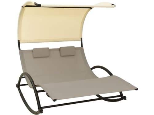 Luxe Tweepersoons Ligbed met Zonnedak voor in de Tuin