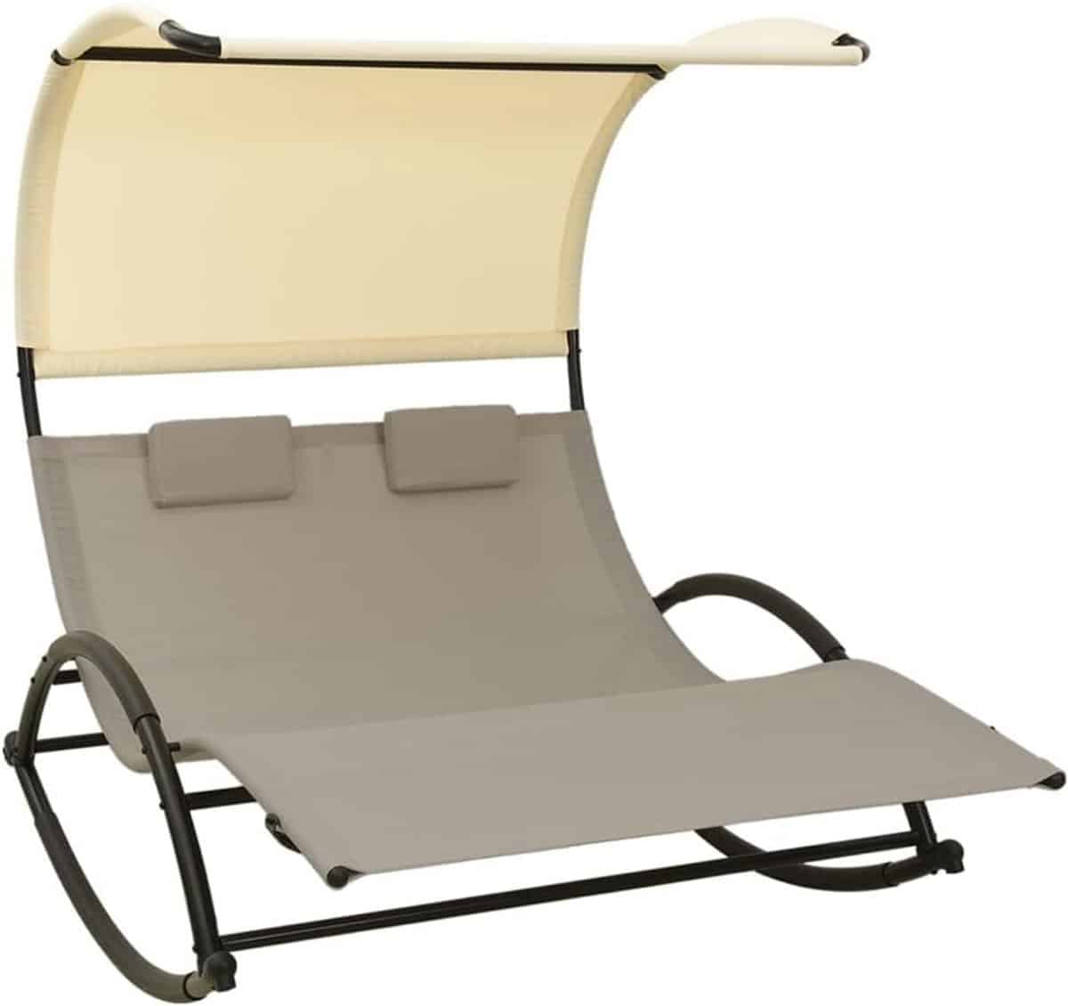 luxe tweepersoons ligbed met zonnedak voor in de tuin