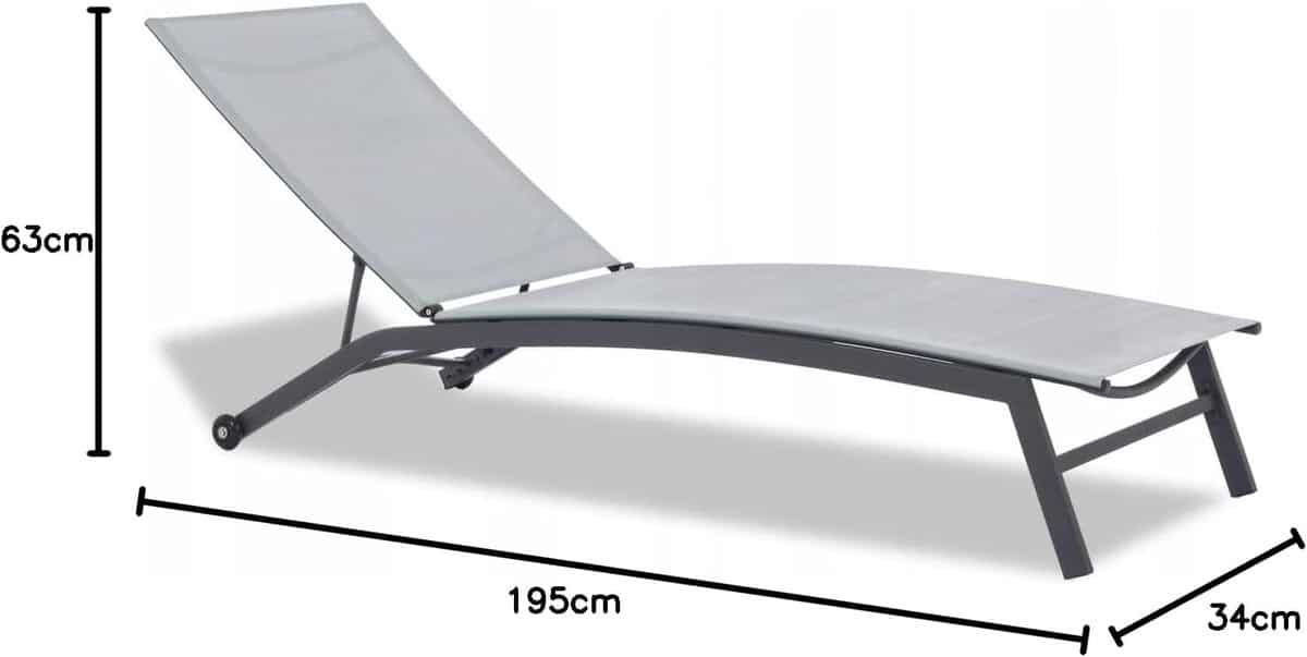 luxe verstelbaar ligbed met wielen comfortabel zonnebed voor tuin