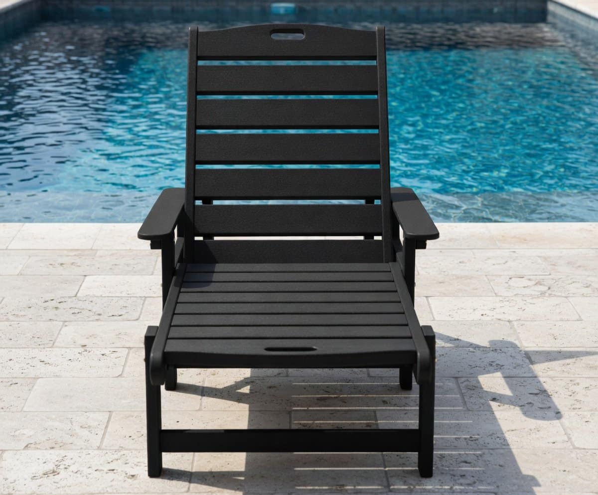 luxe verstelbaar outdoor ligbed set van 2 zwart polyethyleen