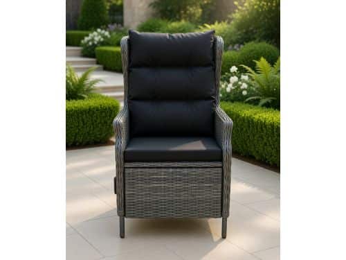 Luxe Verstelbare Tuinstoel met Kussens - Polyrotan Lounge Stoel met