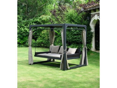 Luxe XXL Tuinpaviljoen Dubbel Ligbed met Zon- & Windbescherming 180