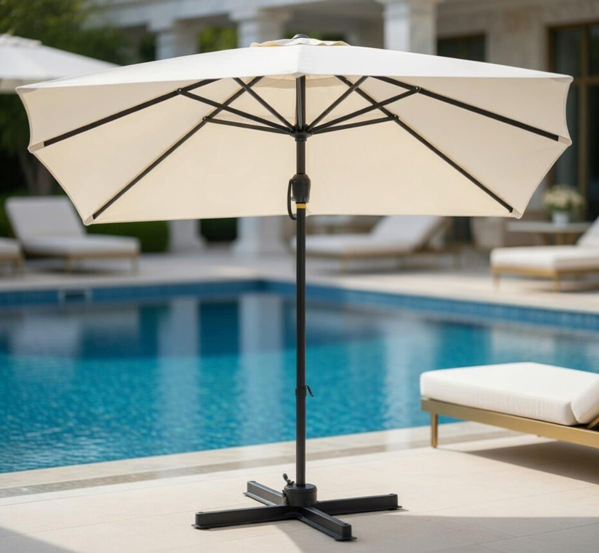 luxe zweefparasol 2,5×2,5m vierkante tuinparasol met kantelfunctie & 360°