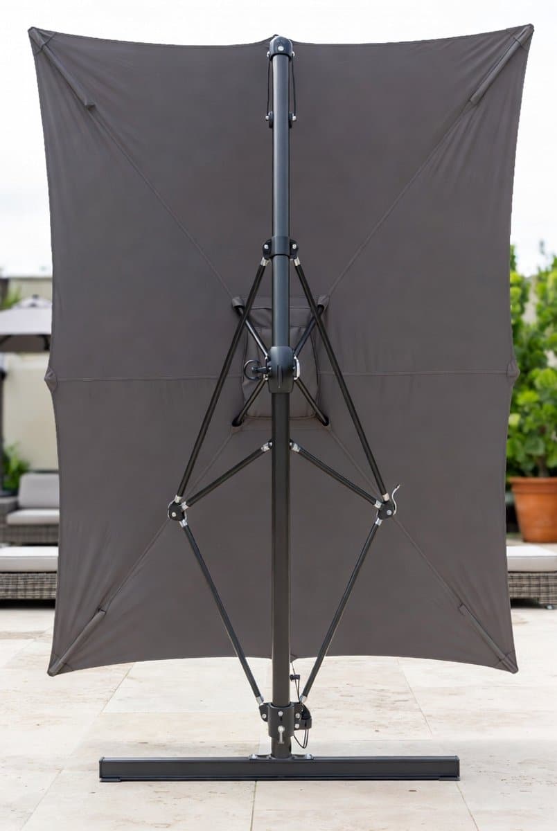 luxe zweefparasol 290×290 cm 360° draaibaar met voetpedaal