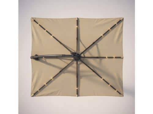 Luxe Zweefparasol 300 cm met Solar LED Verlichting