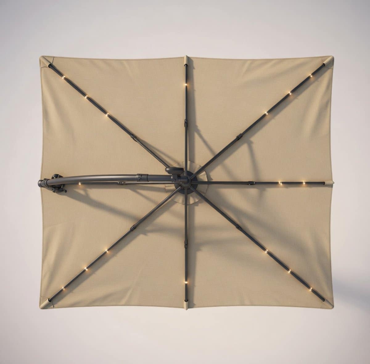 luxe zweefparasol 300 cm met solar led verlichting