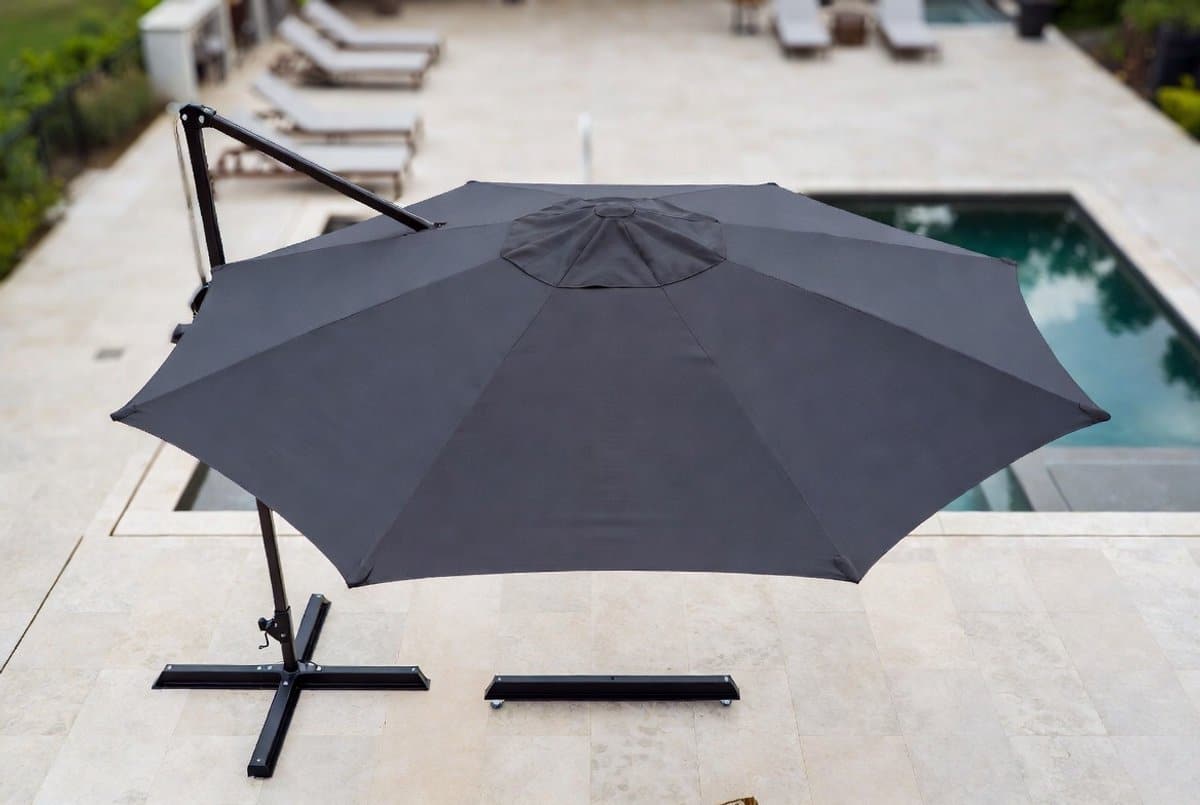 luxe zweefparasol 300×300 cm 360° draaibaar met voetpedaal