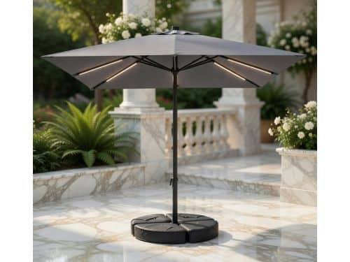 Luxe Zweefparasol 300x300 cm met Solar LED Verlichting
