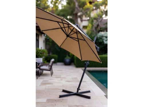 Luxe Zweefparasol 300x300 cm - Rechthoekige 360° Draaibare en 3