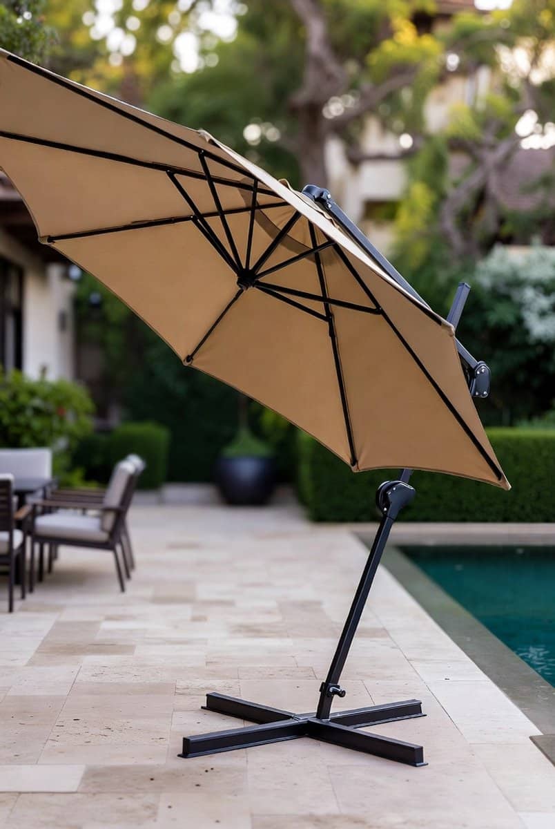 luxe zweefparasol 300×300 cm rechthoekige 360° draaibare en 3