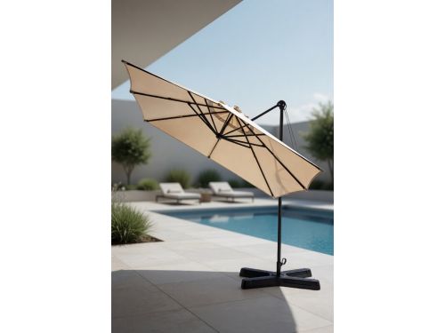Luxe Zweefparasol 300x300 cm Vierkant - 360° Draaibaar & Kantelbaar