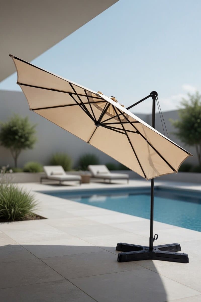 luxe zweefparasol 300×300 cm vierkant 360° draaibaar & kantelbaar