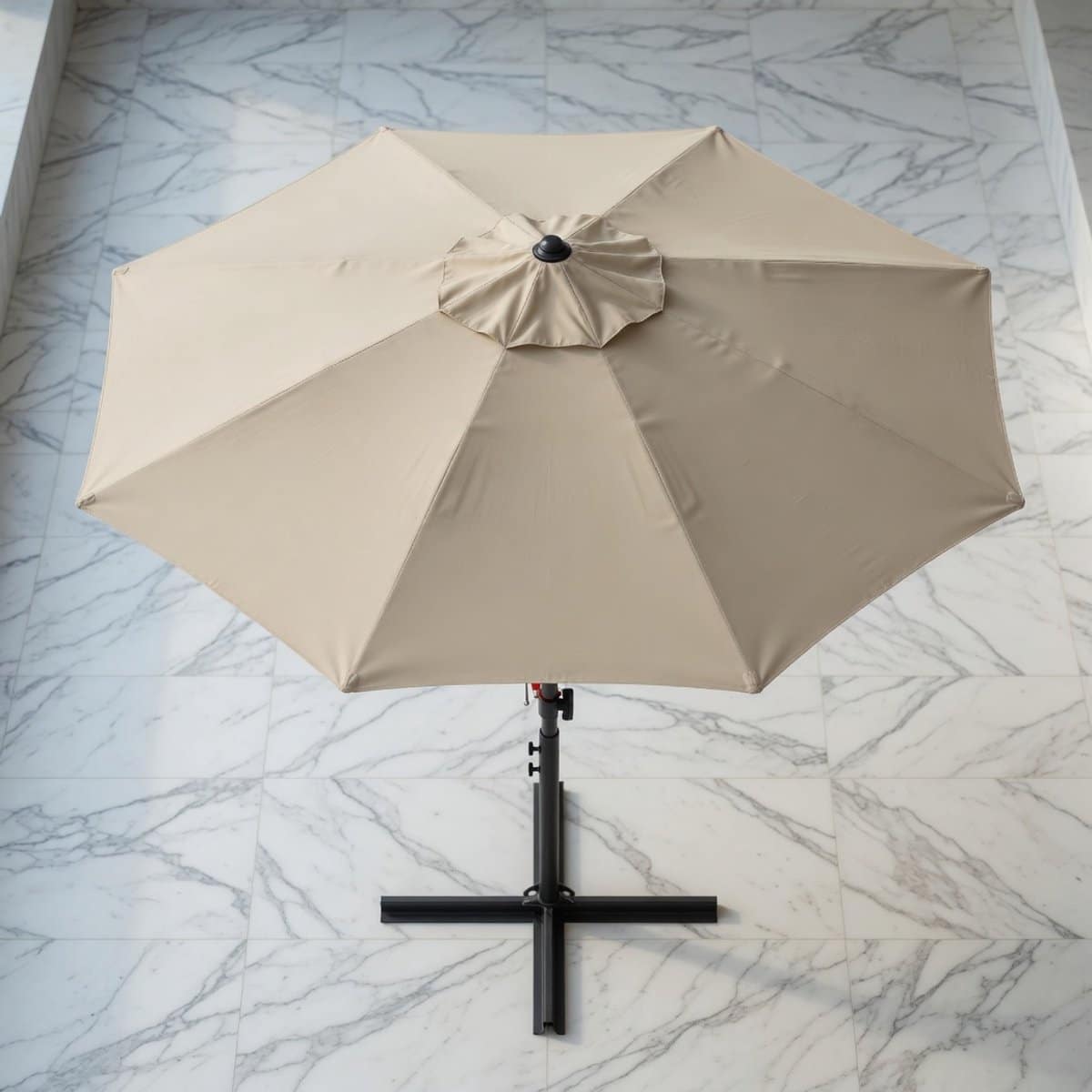 luxe zweefparasol Ø 350 cm met standaard en zwenkarm