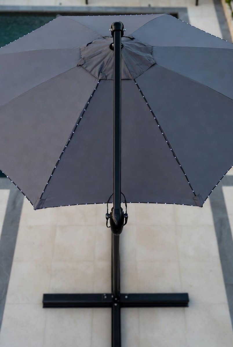 luxe zweefparasol Ø300 cm met 40 led zonne