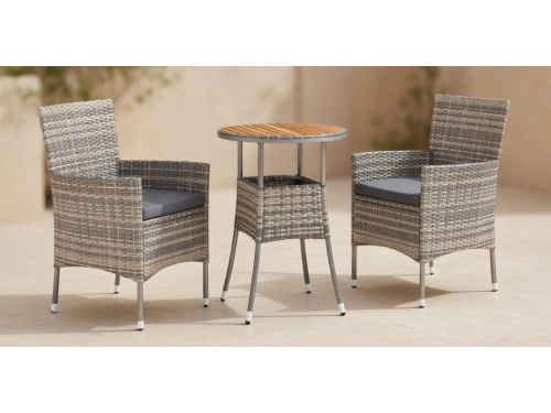 Luxora 3-delige Bistroset voor Tuin en Balkon - Polyrattan Gartenmöbel