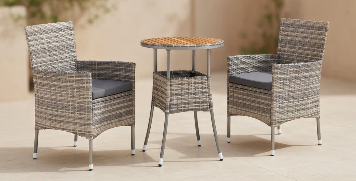 luxora 3 delige bistroset voor tuin en balkon polyrattan gartenmöbel