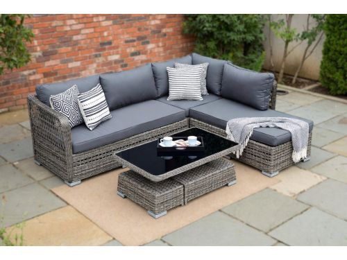 Luxora Modular 5-delige Polyrotan Loungeset - Furnitureland - Tuinmeubel Set