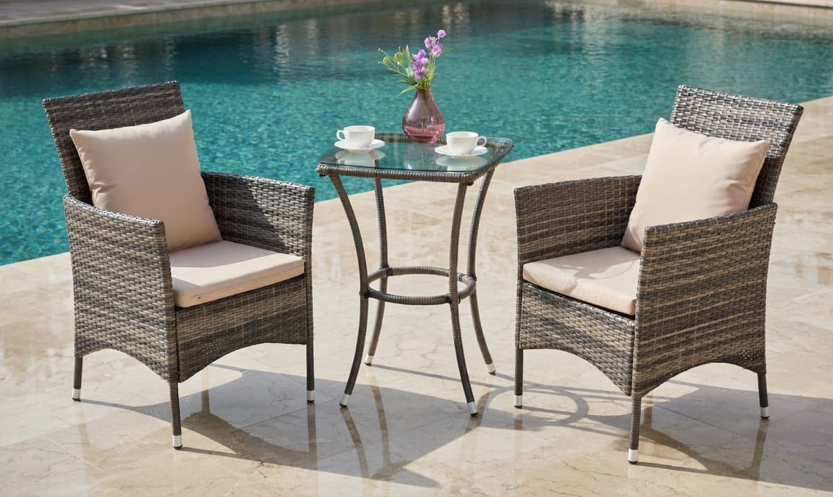 luxrattan 3 delige balkonset bistroset voor 2 personen rotan tuinmeubelset