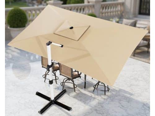 LuxShade Pro 3x4 Zweefparasol met Dubbele Luifel - UV50+ Balkon