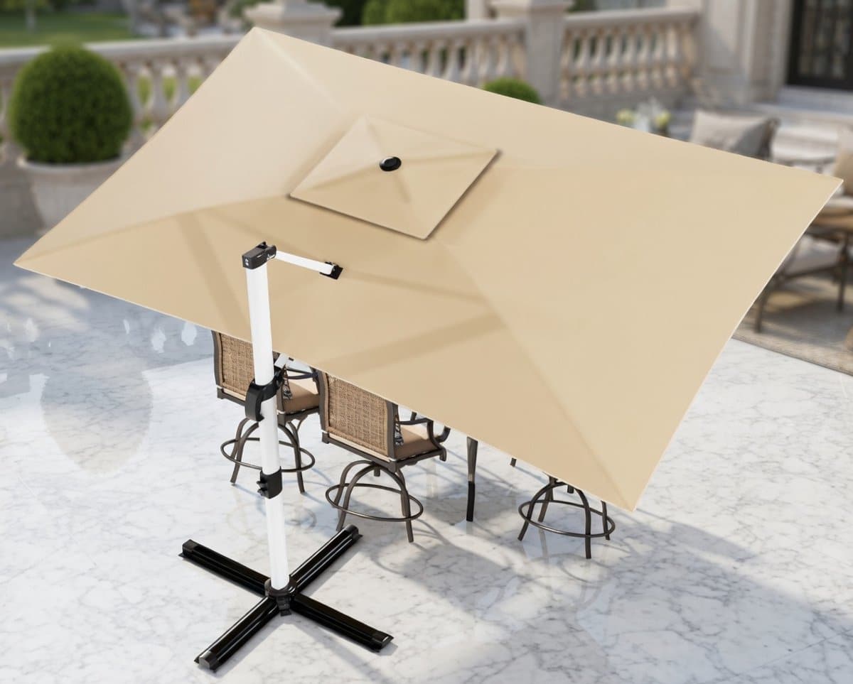 luxshade pro 3×4 zweefparasol met dubbele luifel uv50+ balkon