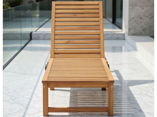 Luxueuze Massief Houten Acacia Zonnebed - Verstelbare Buitenligstoel voor Tuin