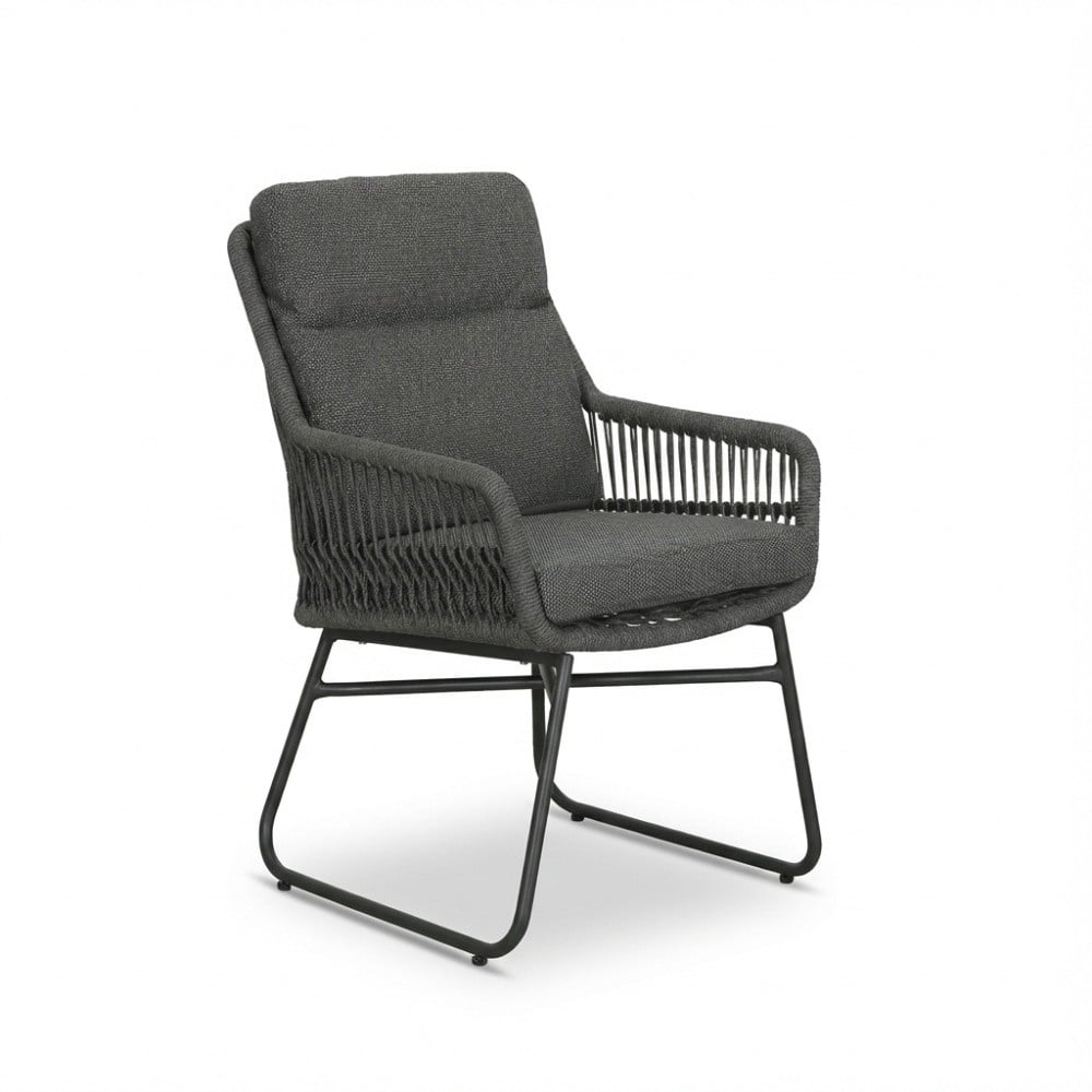 malaga dining tuinstoel | touw + aluminium | antraciet