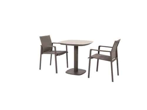 Manolo 75x75x75 cm met 2x Cortina dining stoel terre