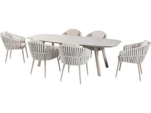 Manolo Eva dining tuinset 240x103xH75 cm 7 delig latte Taste