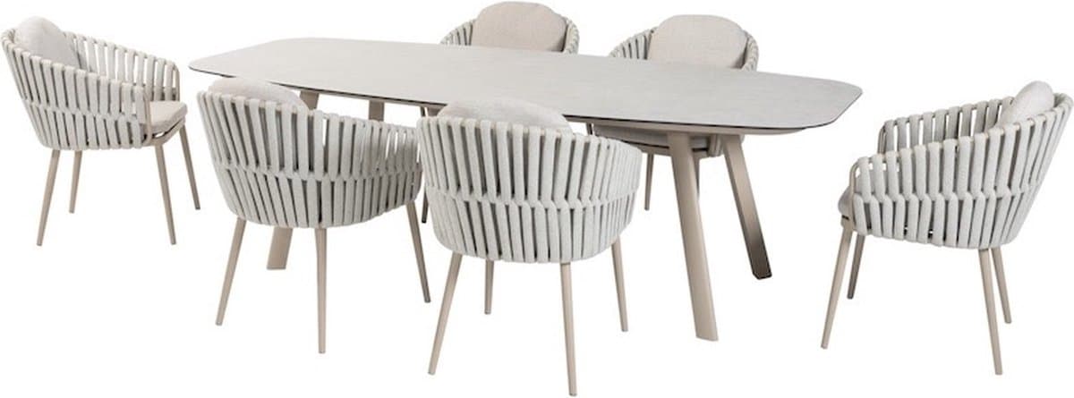 manolo eva dining tuinset 240x103xh75 cm 7 delig latte taste