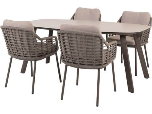 Manolo Puglia dining tuinset 180x95xH75 cm 5 delig keramiek terre