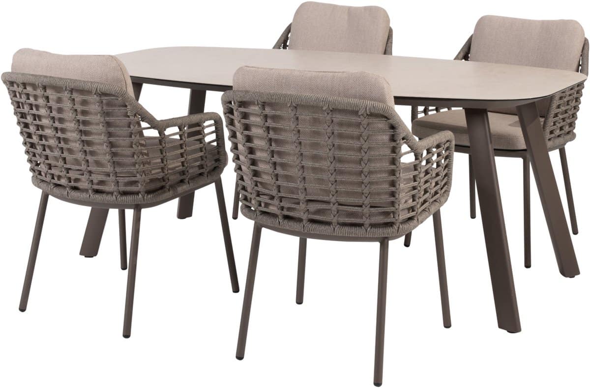 manolo puglia dining tuinset 180x95xh75 cm 5 delig keramiek terre