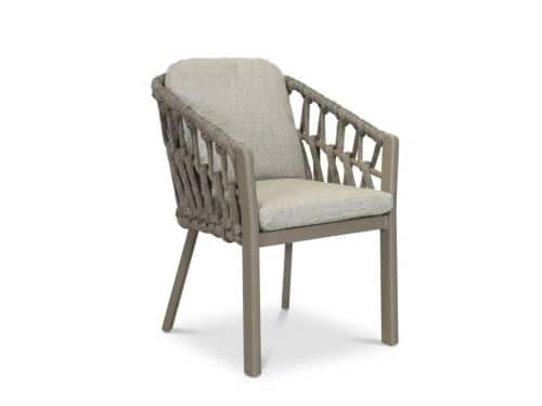 Marina dining tuinstoel | touw + aluminium | beige