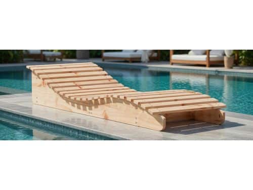 Massief Houten Douglas Zonnebed - Robuuste Outdoor Ligstoel voor Tuin