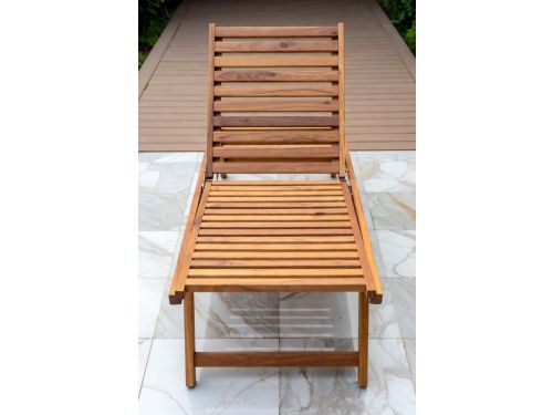 Massief Teak Zonnebed Verstelbaar en Inklapbaar - Luxe Tuin