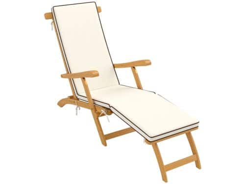 Merax Houten Ligstoel Met Voetensteun En Kussens - Opvouwbaar Ergonomisch