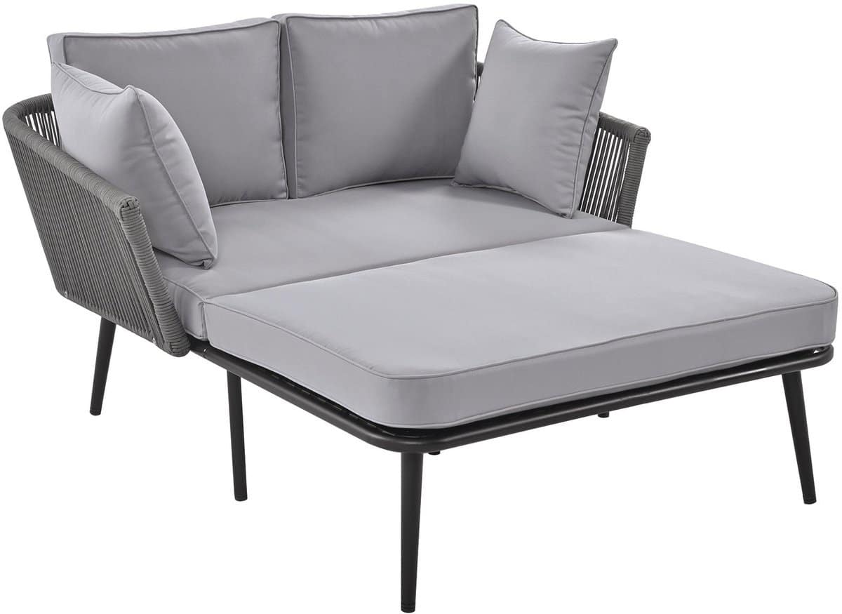 merax loungebank voor buiten tuinbank met ligfunctie en dikke